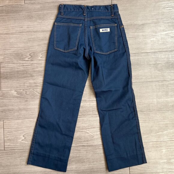 Vintage 70s Smacs Jeans Youth Dark Wash Boot Cut Western Size 8/10 25W - Picture 2 of 5
